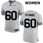 NCAA Ohio State Buckeyes Women's #60 Blake Pfenning Gray Nike Football College Jersey YYN5745JL